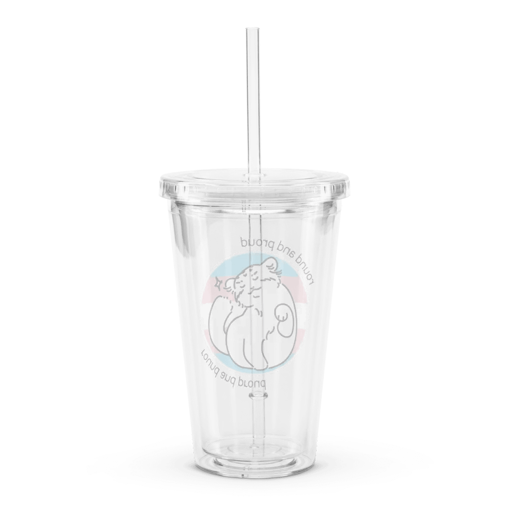Round and Proud Manul Transgender Version - Transparent Cup & Straw product image (2)