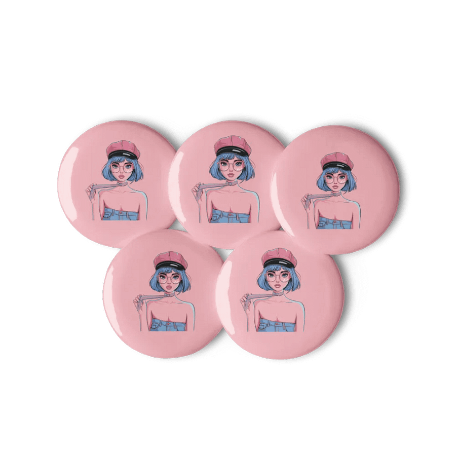 Whimsical Blue Hair Button Set product image (11)