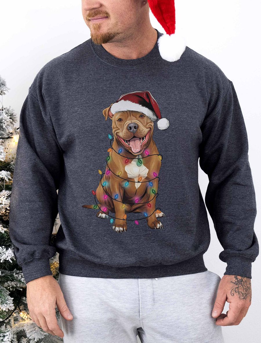 Funny Pitbull Terrier(Red) Christmas Sweatshirt for Pittie Paw-rents product image (1)