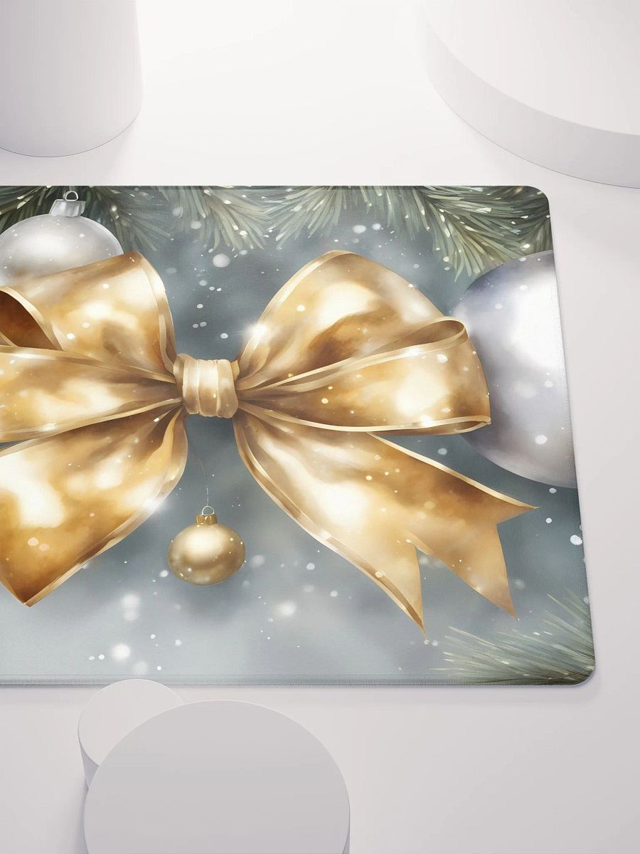 Xmas Baubles in Silver and Gold, Gaming Mouse Pad, 2 Sizes product image (5)