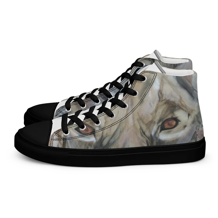 Women's Lion print canvas sneakers black toe cap product image (1)