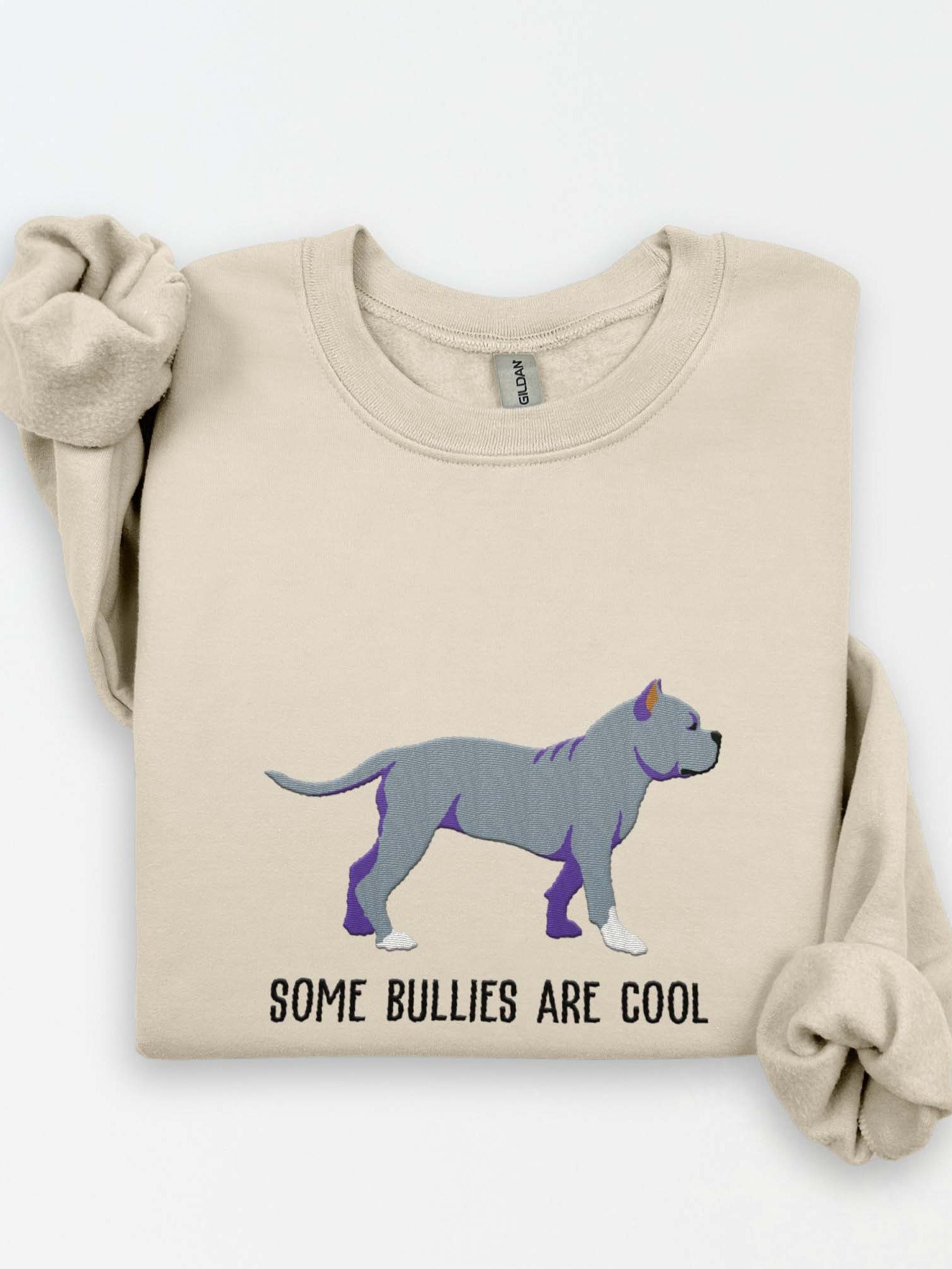Some Bullies Are Cool Sweatshirt (Embroidered) of an American Bully(Blue) product image (1)