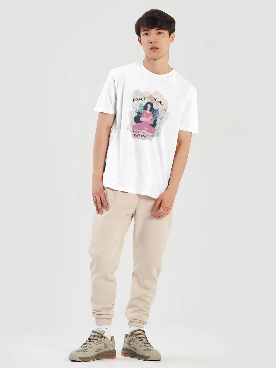 Peace Begins Within T-Shirt | Soft Lightweight Unisex Tee for Comfort & Mindfulness product image (37)