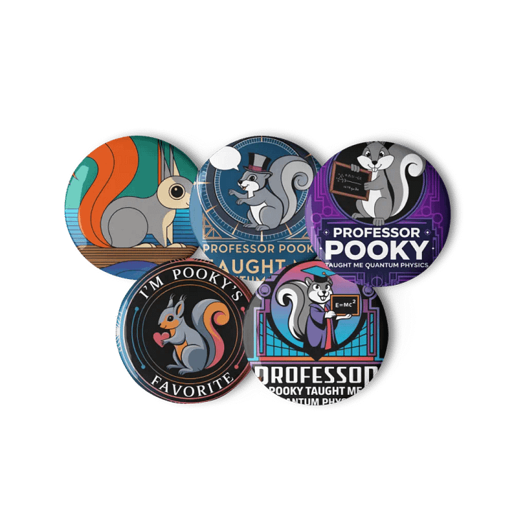 Original Pooky Artwork Buttons: Set of Five -D product image (3)