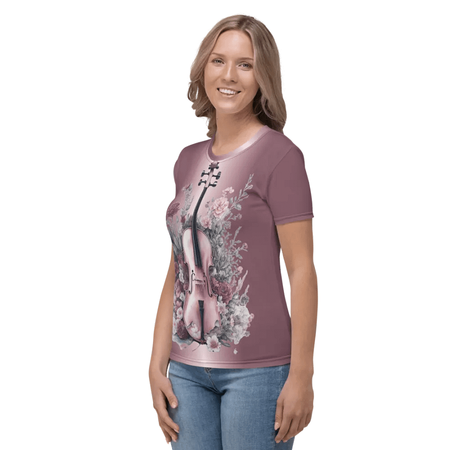 Floral Violin All Over Print T-shirt product image (4)