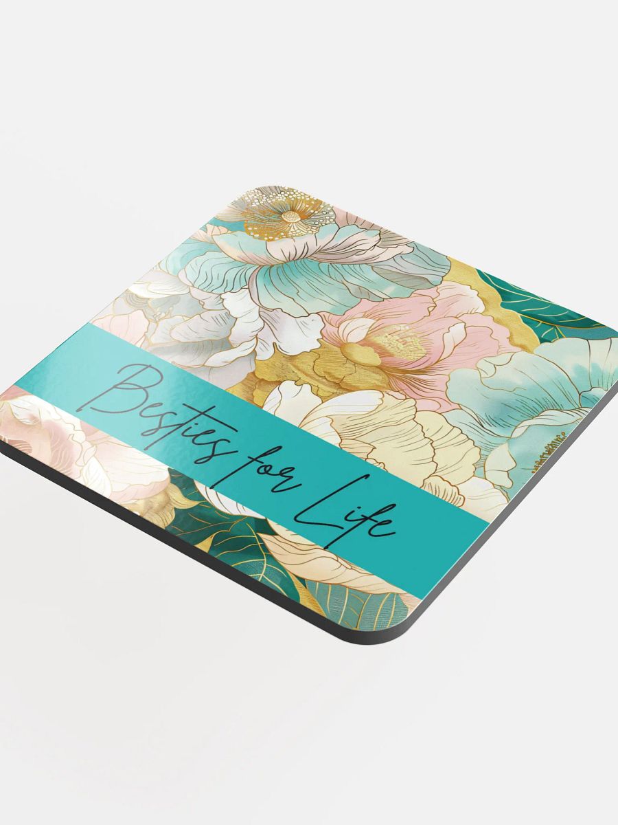 Floral Besties For Life Cork Coaster product image (5)