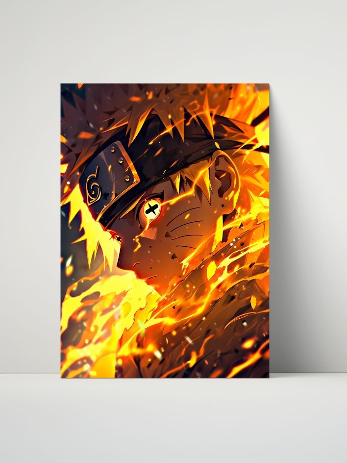 Naruto in Flames 8"x10" Metal Print – Blazing Determination product image (1)