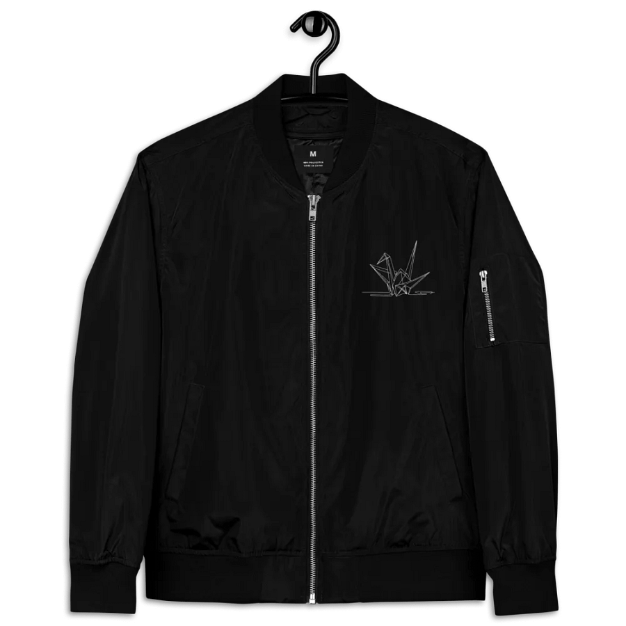 Zen Origami Crane Line Art Bomber Jacket product image (4)