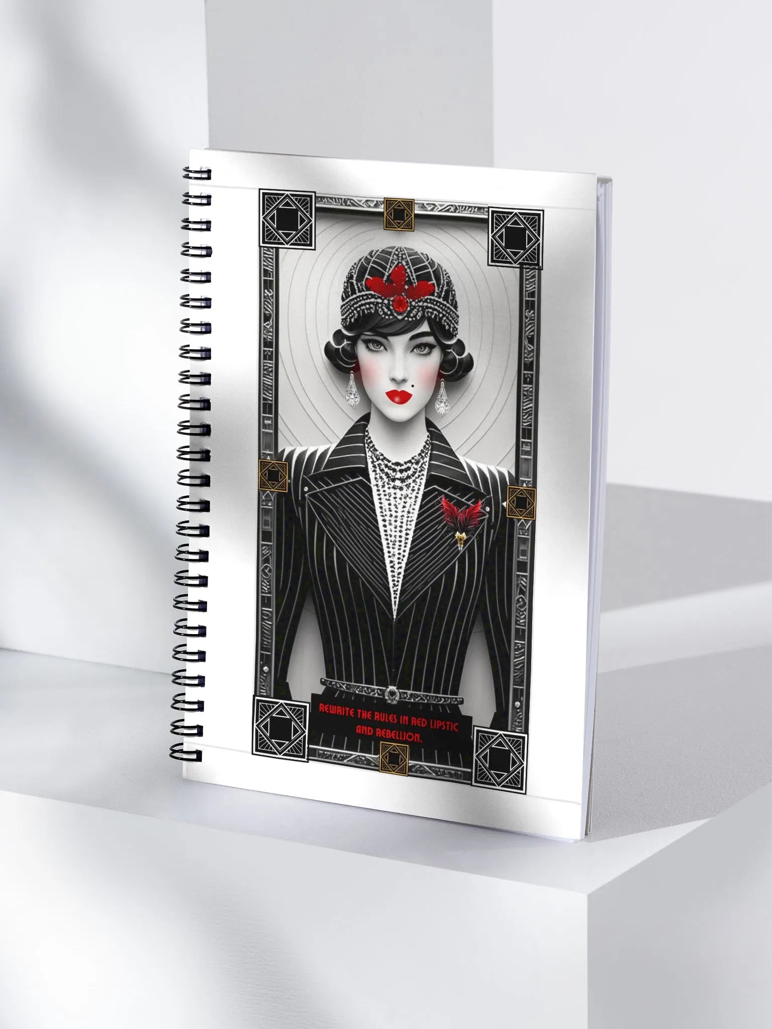 1920 Art Deco Graphics on Front and Back Covers - 140 Page Notebook product image (4)