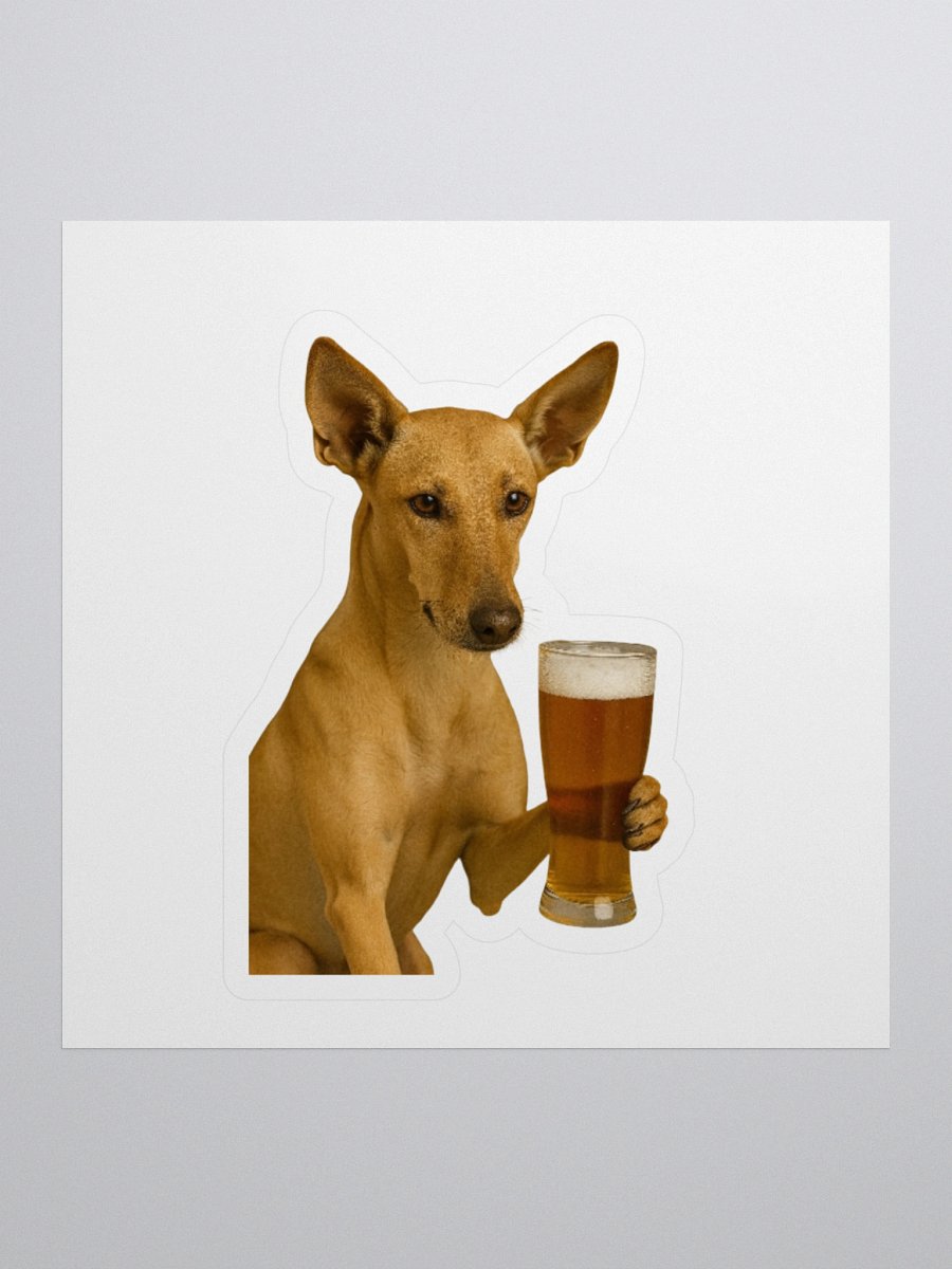Funny Potcake Dog Beer Sticker - Unique Dog Lover Gift product image (1)
