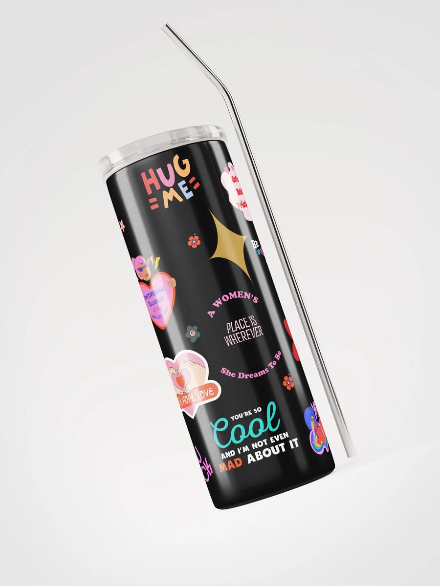 20 oz Stainless Steel Thermos cup, leak proof cup lid, Empowerment Vibes Tumbler for women, mug, portable Bottled Water Bottle. product image (3)
