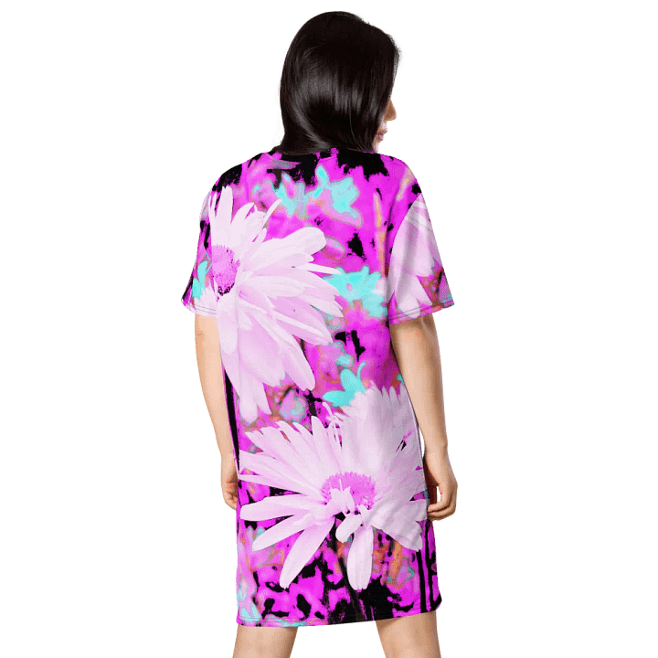 Abstract Cooler Daises Ladies T Shirt Dress product image (2)