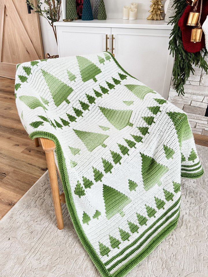 Winter Forest Mosaic Blanket Crochet Pattern product image (2)