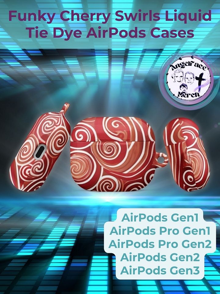Funky Cherry Swirls Liquid Tie-Dye Airpods Case product image (1)
