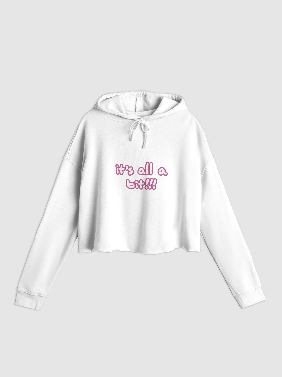 “It’s all a bit!!!” (sm. lined design, #CB6398) lightweight cropped hoodie product image (3)