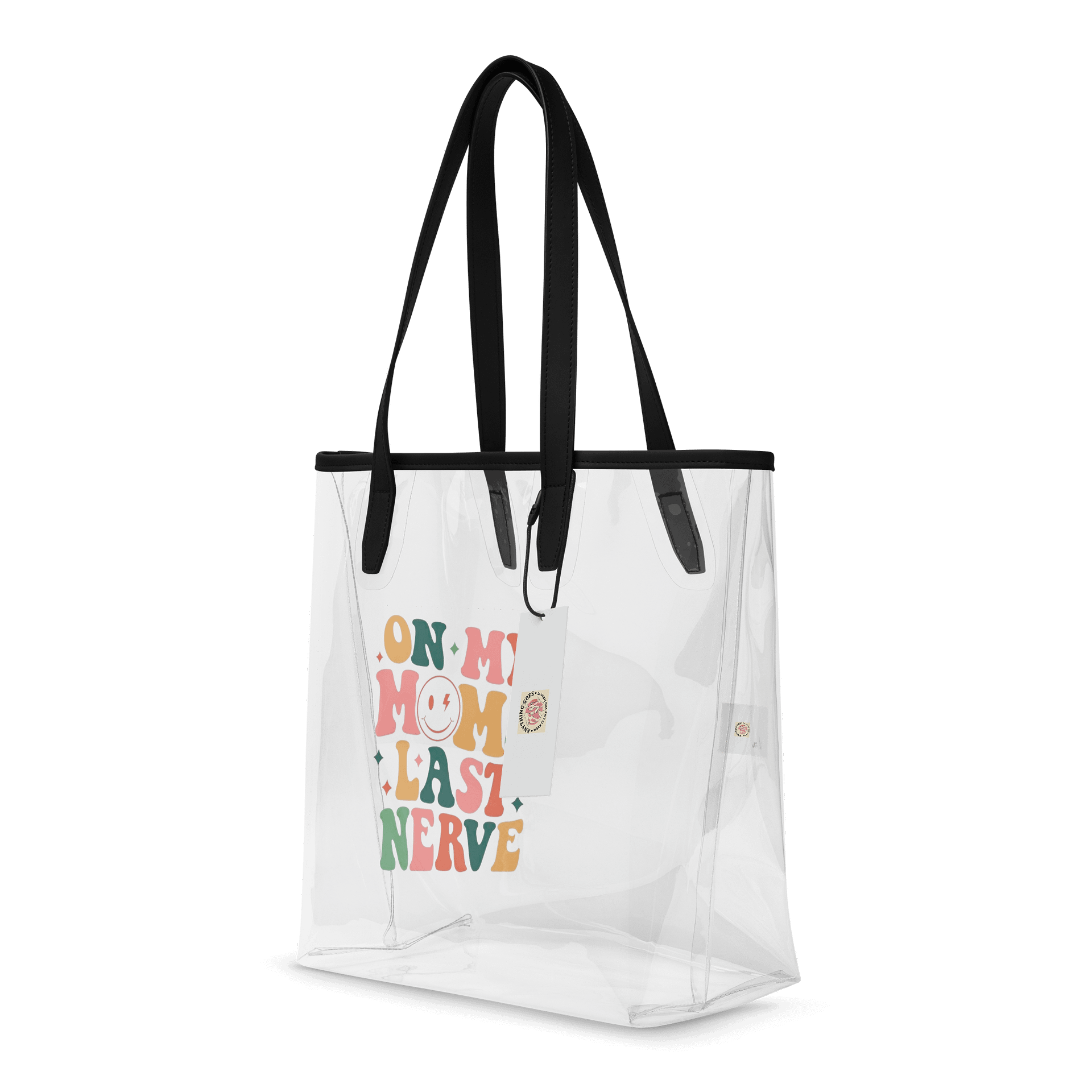 Retro Playful Clear Tote Bag - ON MY MOM'S LAST NERVE product image (4)