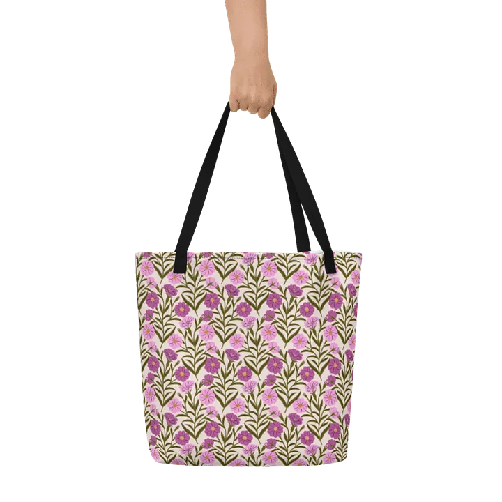Corncockle Bouquet - Pink and Green - Tote Bag product image (1)