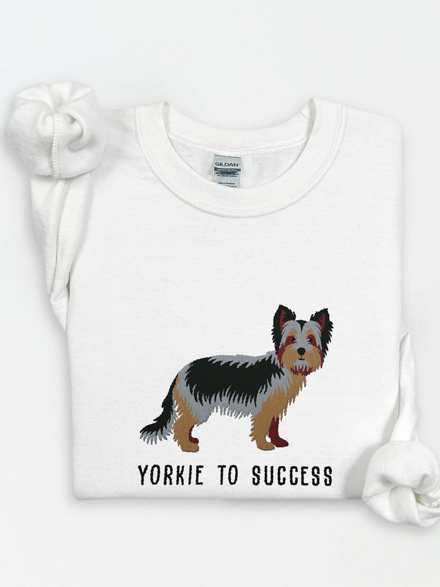 Yorkie to Success Sweatshirt (Embroidered) of a Yorkshire Terrier(2) product image (1)
