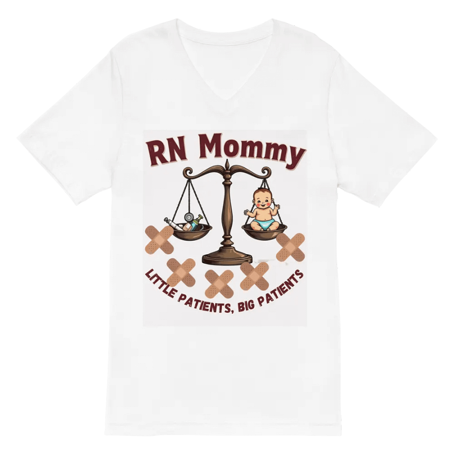 RN Mommy - Little Patients, Big Patience V-Neck Tee product image (6)
