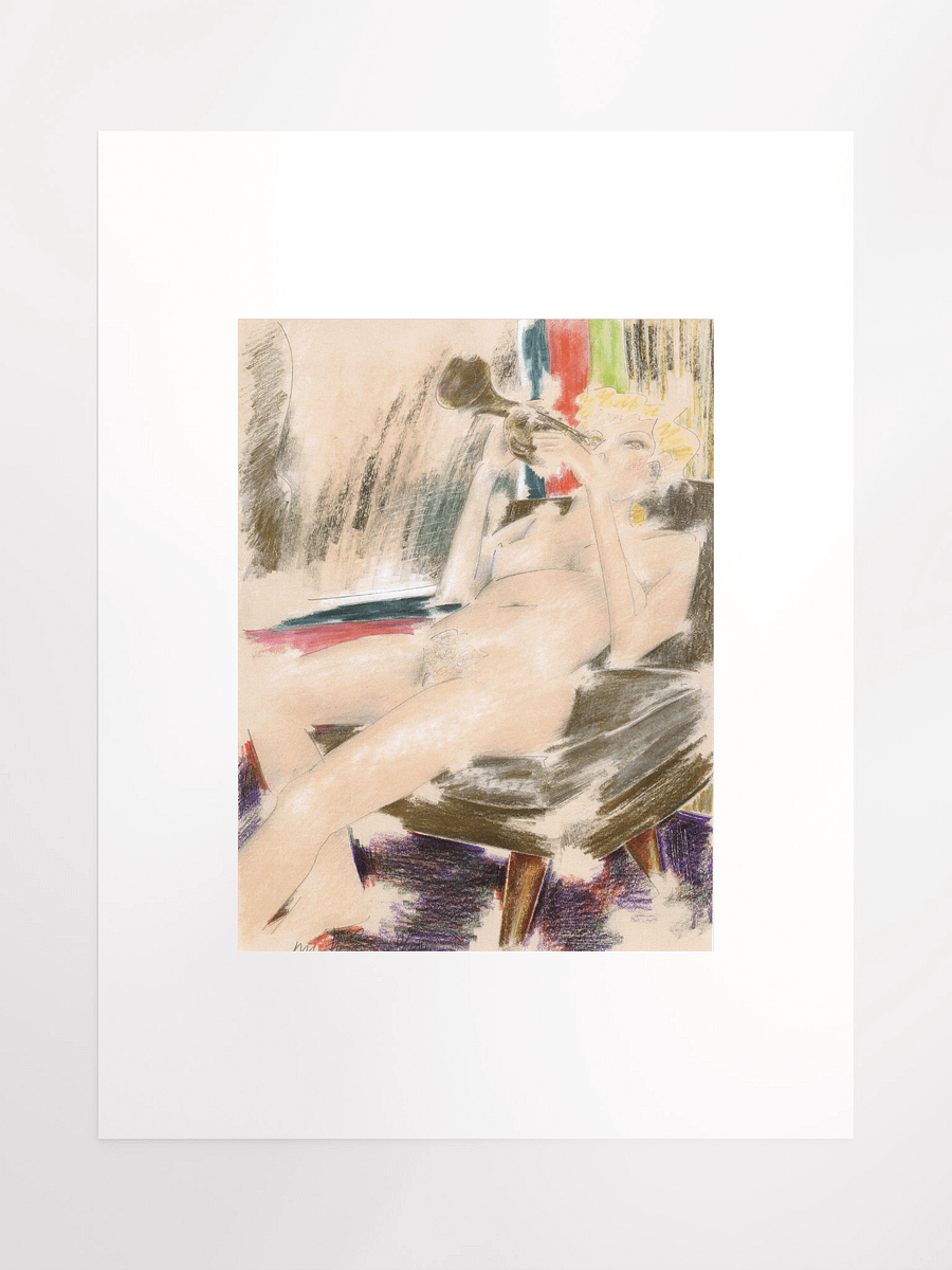 Woman Playing a Trumpet 1985 print product image (2)