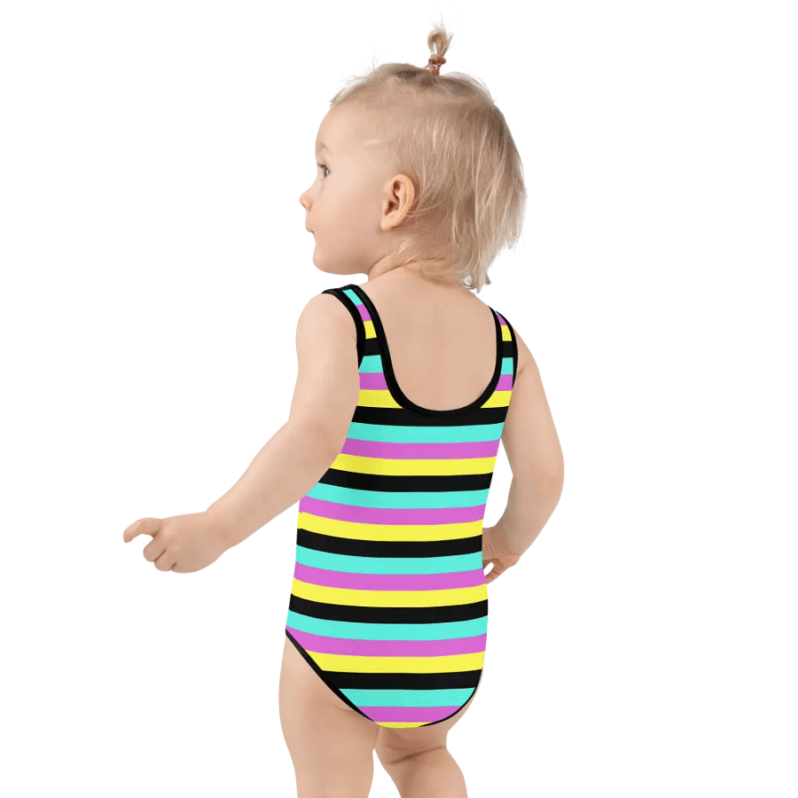 Colorful Swimsuit for Girls with stripes, Blue, Yellow, Pink, Leopard Collection product image (4)