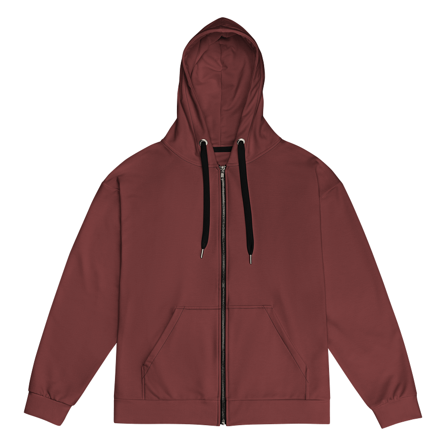 Auburn Red Brown Solid Color Eco Friendly Unisex Zip Hoodie product image (1)