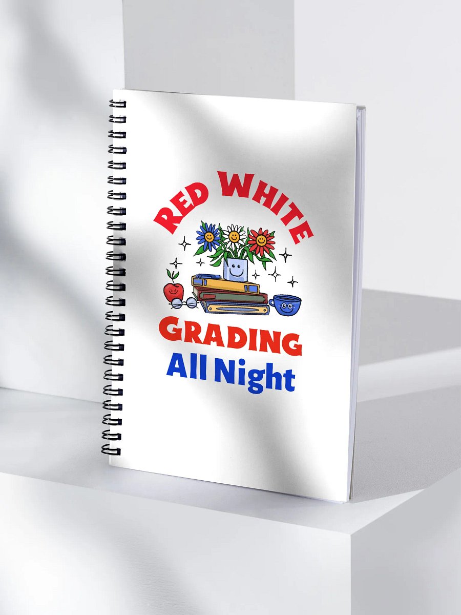 Red White All Night Spiral Notebook product image (4)