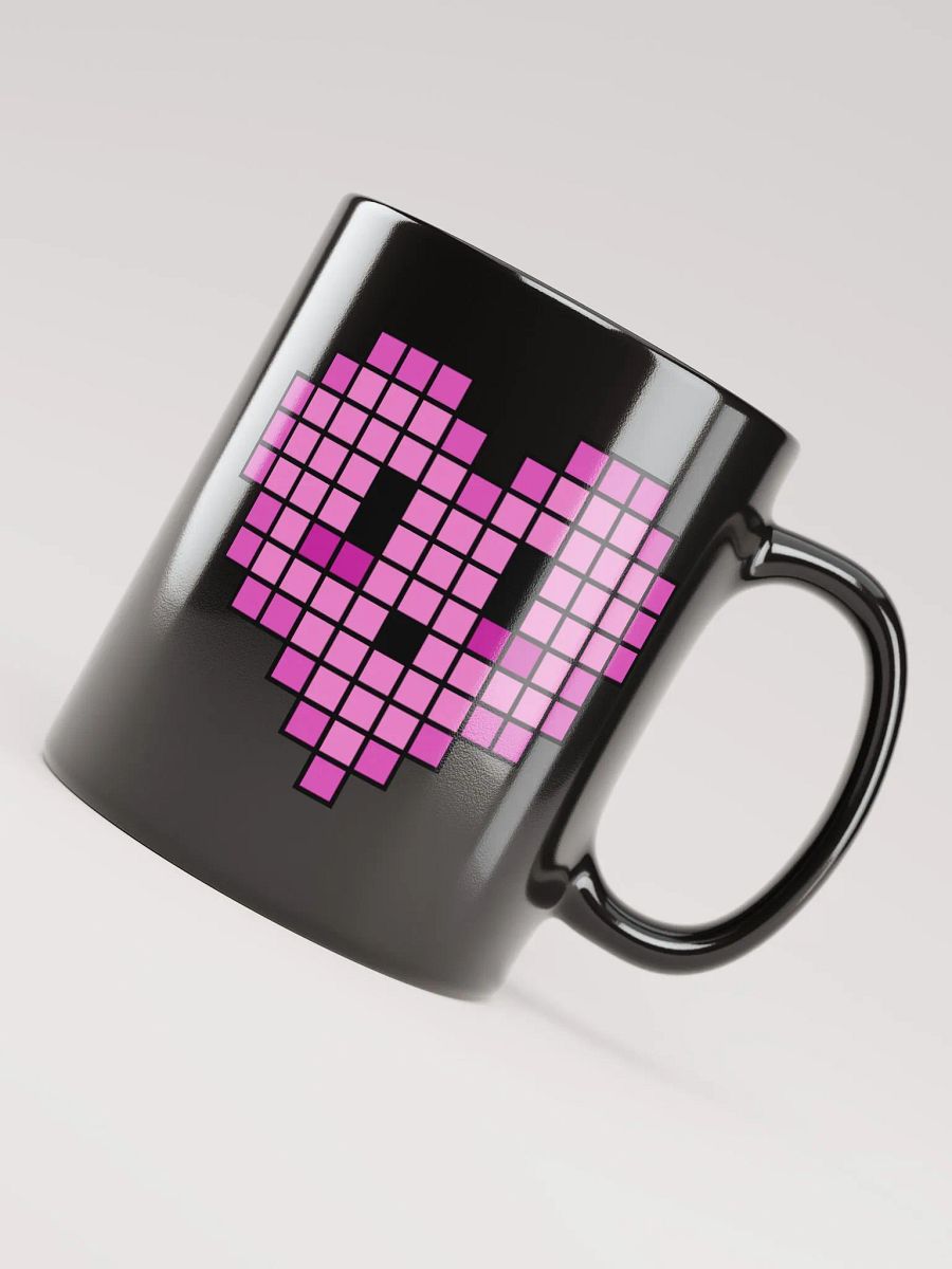 Pink Heart Black Glossy Mug product image (4)