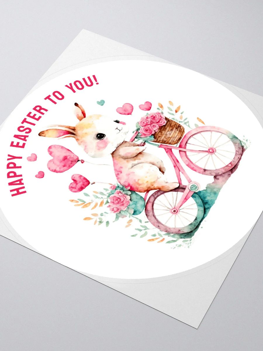 Happy Easter Bunny Riding Floral Bike w/ Heart Balloons product image (4)