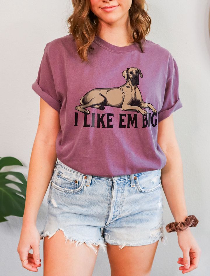 I Like Em Big T-Shirt of a Great Dane (Fawn) | Funny T-Shirt for Great Dane Paw-rents product image (6)
