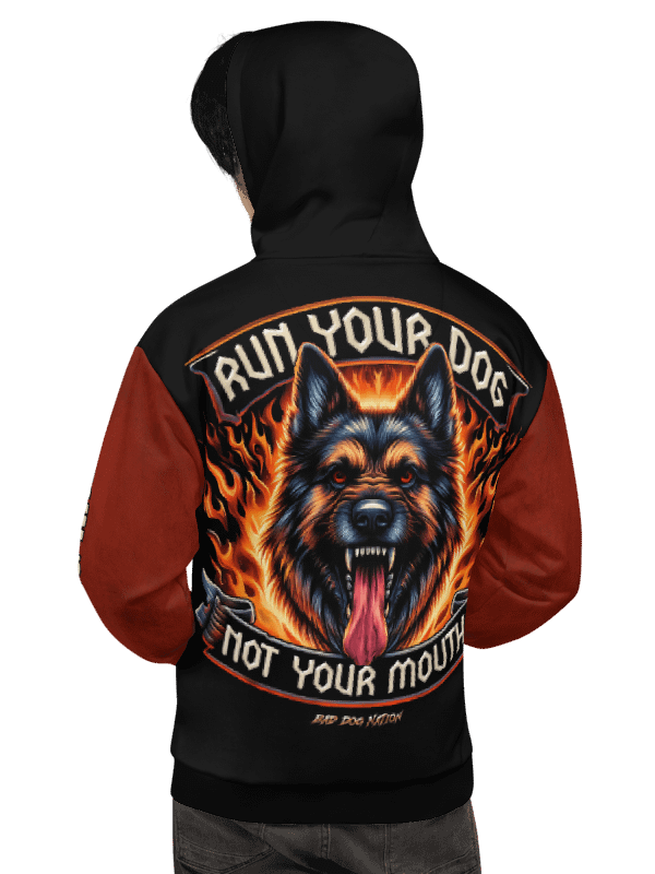 Run Your Dog, Not Your Mouth - Fire - Adult All-Over Print Unisex Hoodie product image (3)