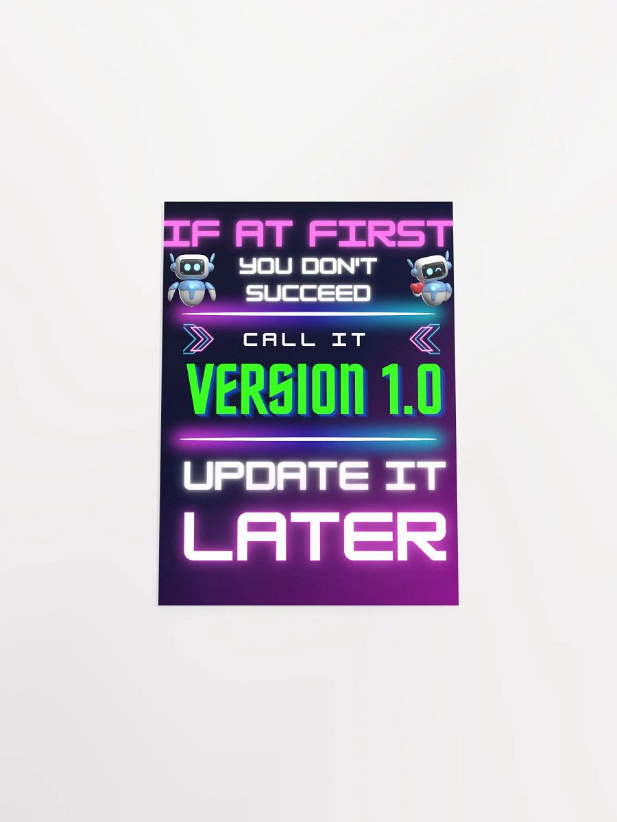 Version 1.0: Motivational Tech Neon Wall Poster product image (4)