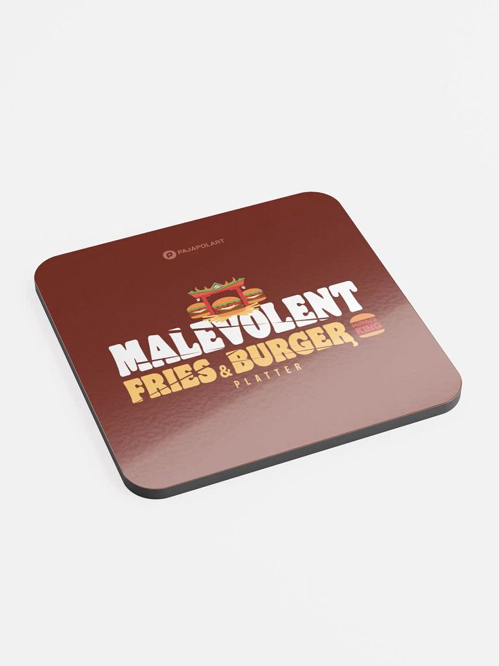 Malevolent Fries & Burger Platter - Glossed Cork Coaster product image (2)