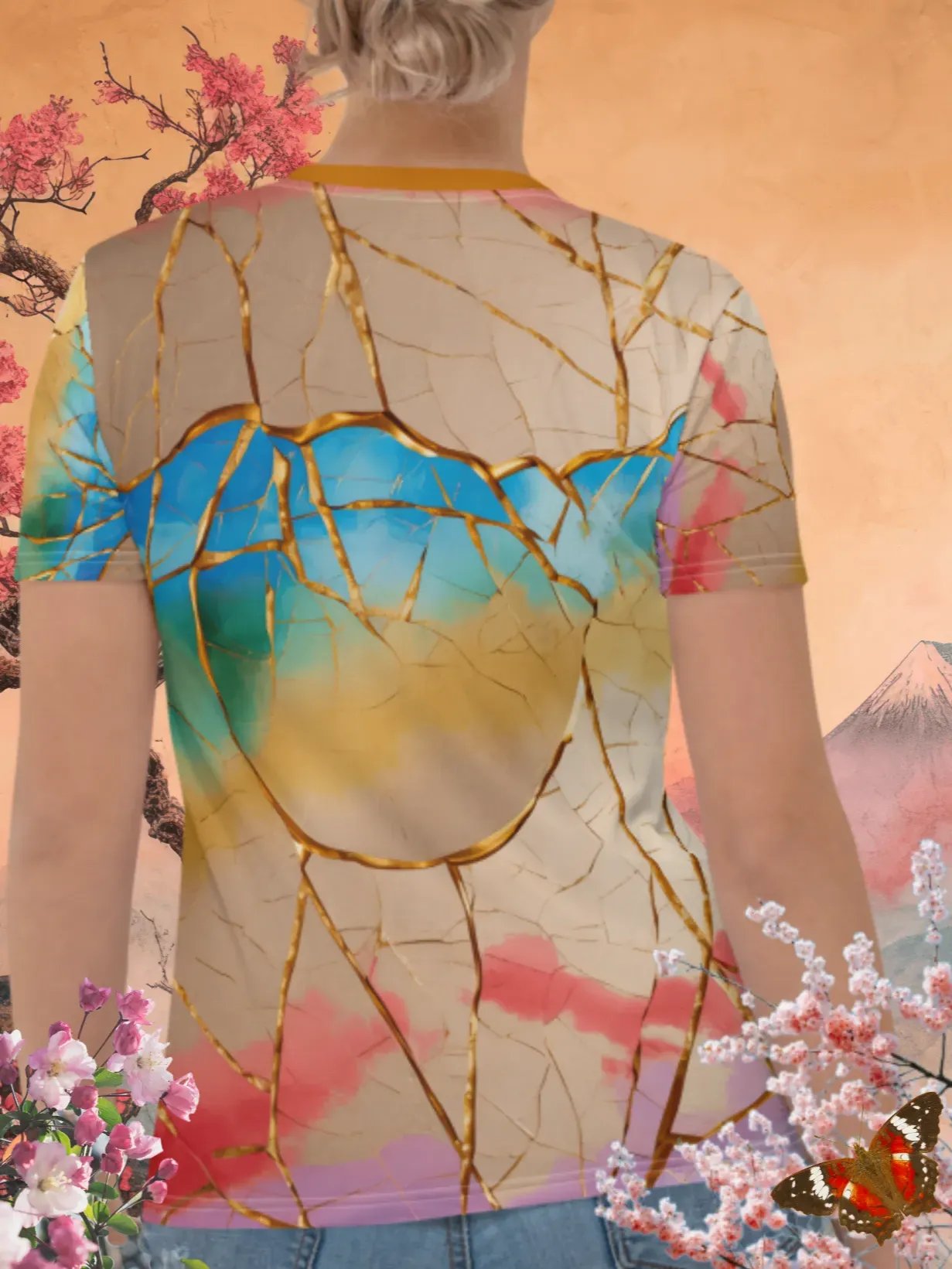 Rainbow Kintsugi Print T-Shirt product image (4)