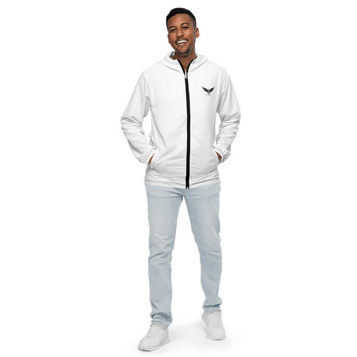 Eagle All-Over Print Windbreaker - White, Bold Design, Lightweight & Water-Resistant product image (1)