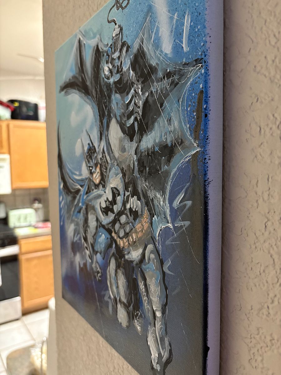 Canvas Prints of Bat Guy Grappling in the Rain product image (3)