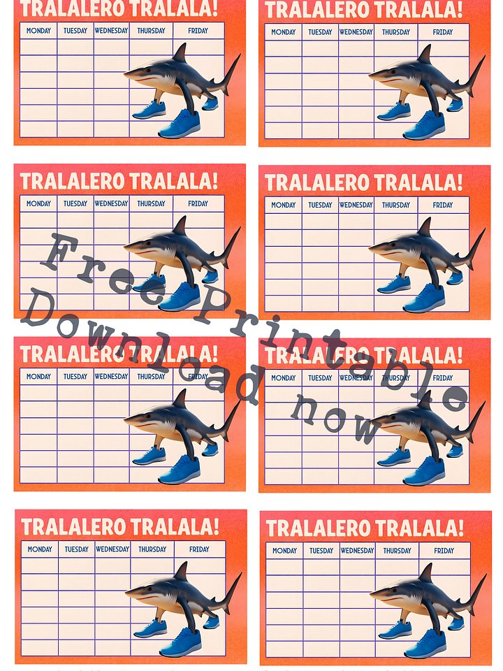 Tralalero Tralala Timetable – Real Shark 8 pieces Edition product image (1)