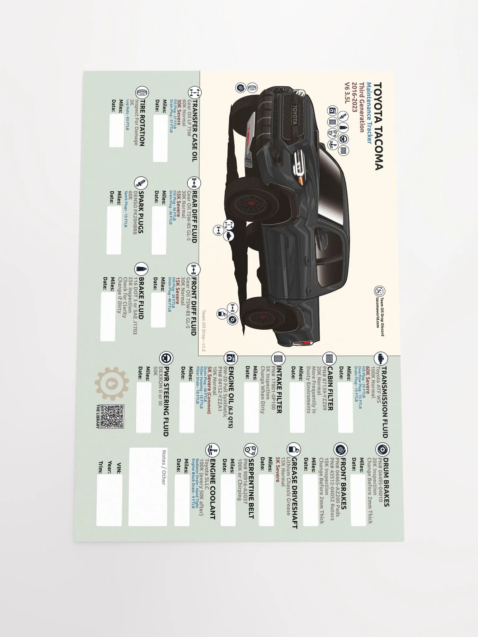 3RD GEN MAINTENANCE TRACKER V1.2 - Black product image (2)