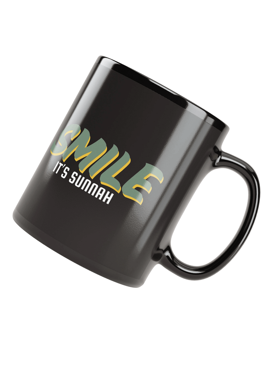 Black "Smile It's Sunnah" Mug in Muted Olive product image (4)