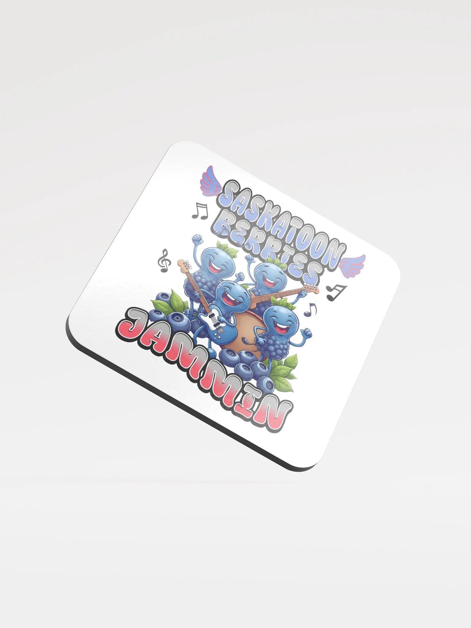 Saskatoon Berries Jammin Glossed Cork Coaster product image (2)
