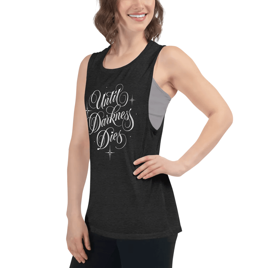 Until Darkness Dies (simple design) Bella+Canvas Women's Flowy Muscle Tank product image (7)