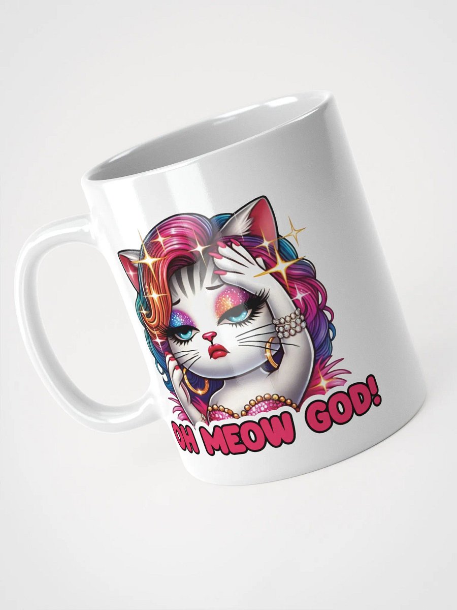Oh Meow God! White Glossy Mug product image (7)