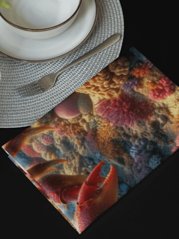Underwater Symphony Cloth Napkin Set | AI Design beautiful underwater life product image (2)