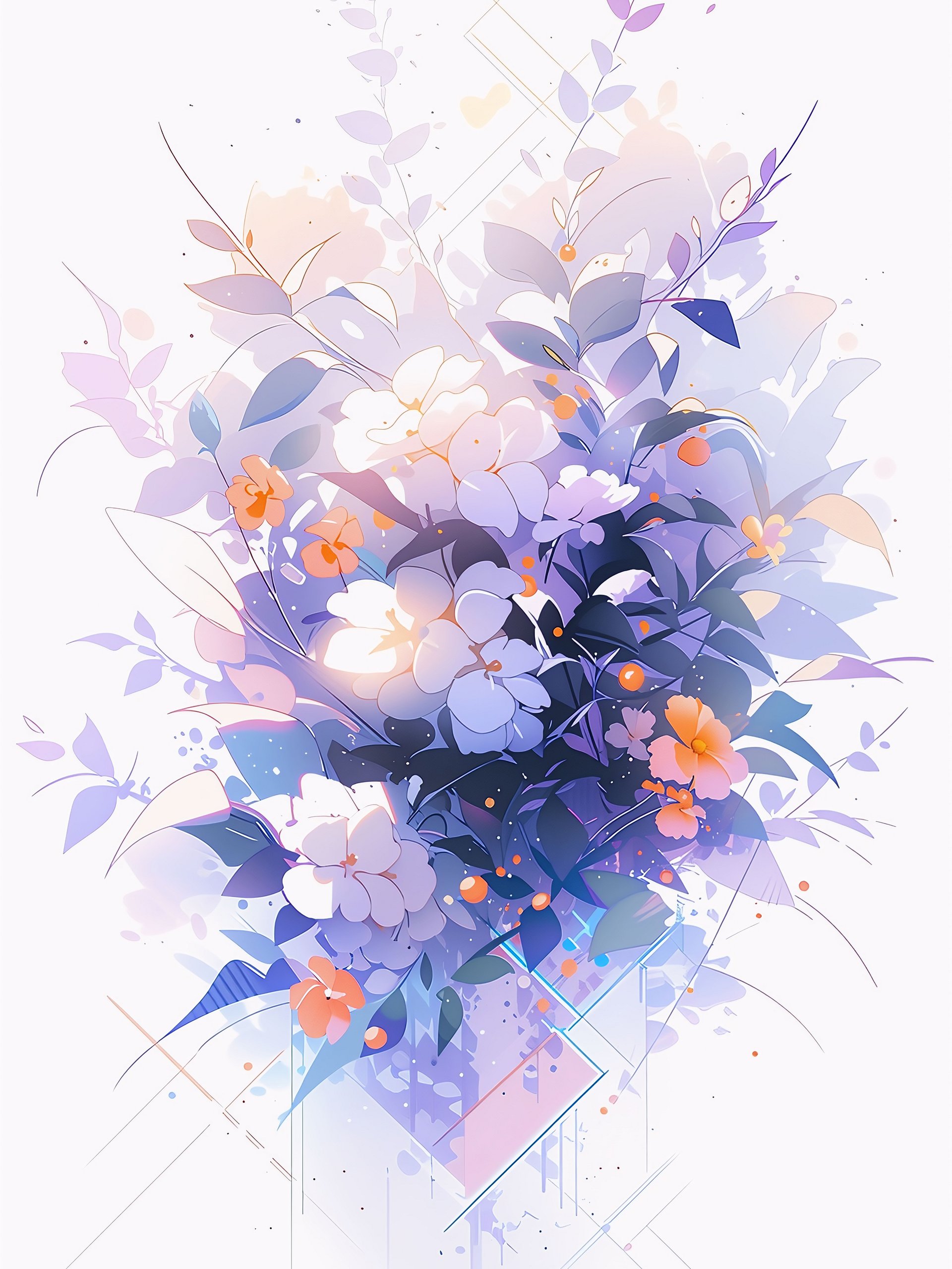 Dreamy Pastel Floral Abstract Wall Art Canvas product image (1)