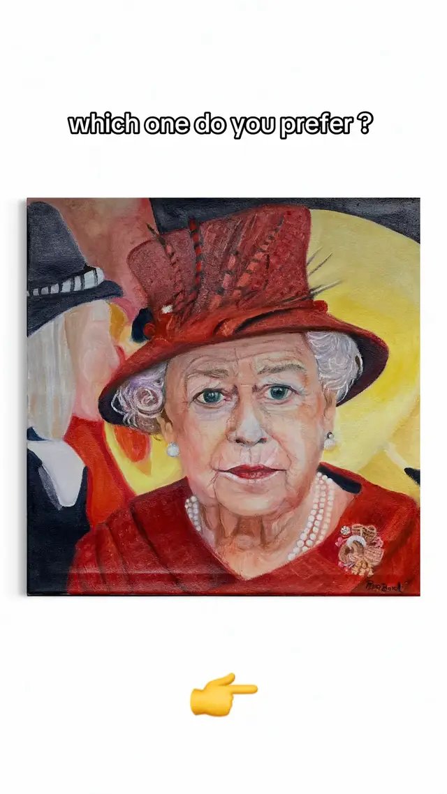 One queen, two visions. One painted in oil, the other in acrylics.  Which version of Elizabeth speaks to you? 👑 Comment your favorite and tell me why. #ArtTok #QueenElizabethArt #RealismVsAbstract #NeoPopArt #CubismInspired #ContemporaryPortrait #OilPaintingArtist #AcrylicOnCanvas #DualPortraits #ArtTransformation #BritishIconography #ModernRoyalArt #EmergingArtist #ArtShowcase #SideBySideArt #TikTokArtCommunity #PortraitChallenge #GalleryWallTikTok #BoldArtStyles #SymbolicArt #RoyalArt