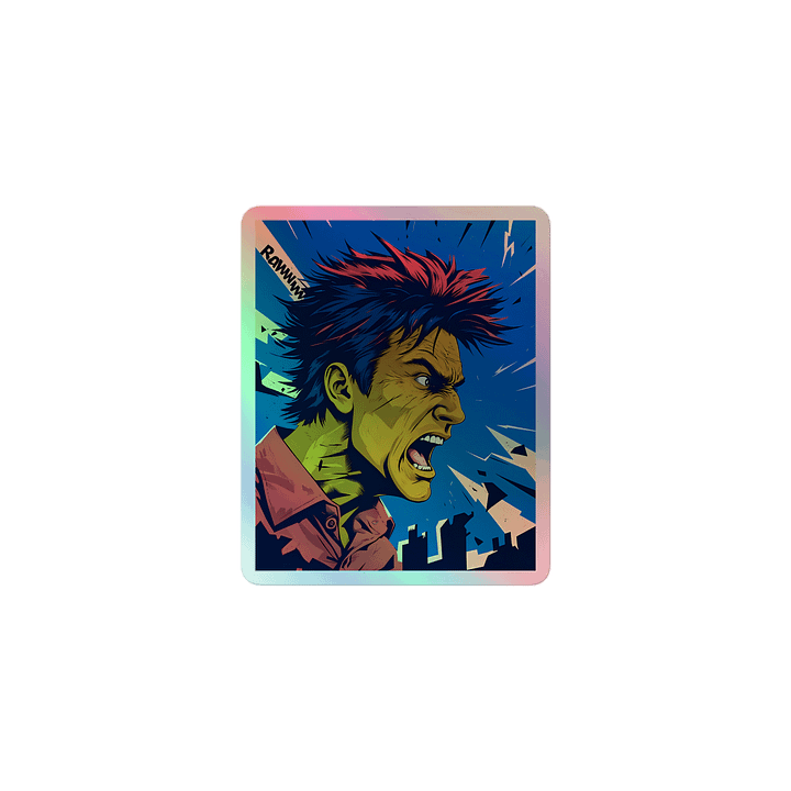 Screaming Rage Poster | Rawww | Holographic Sticker product image (1)