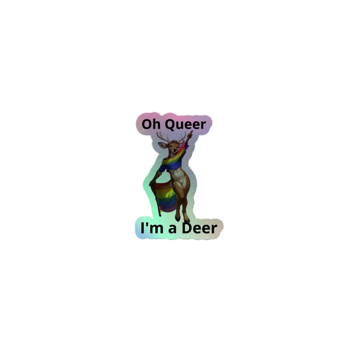 Queer Deer Holographic Sticker product image (1)