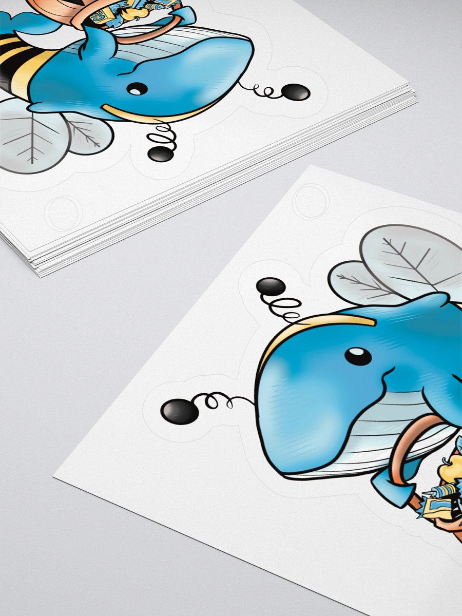 Bumble Bee Blue Whale Sticker product image (12)