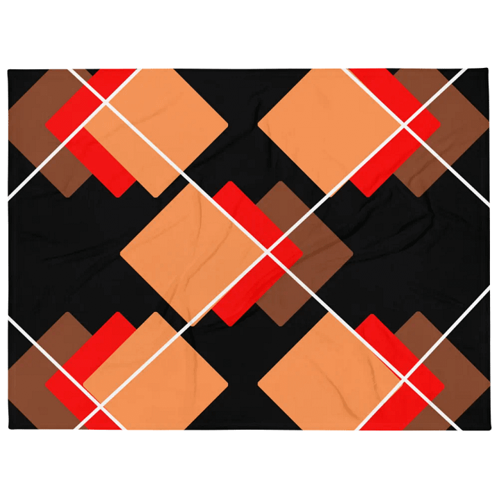 Brown, Red And Orange Overlapping Diamonds Throw Blanket product image (1)