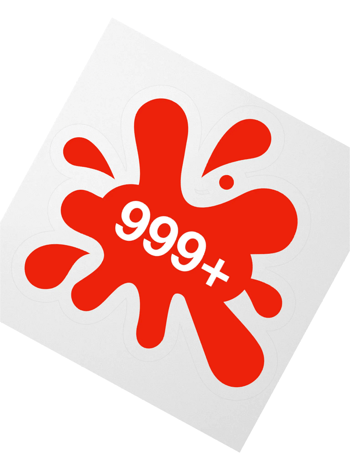 999+ • Notification Overload Blood Splatter Sticker product image (2)